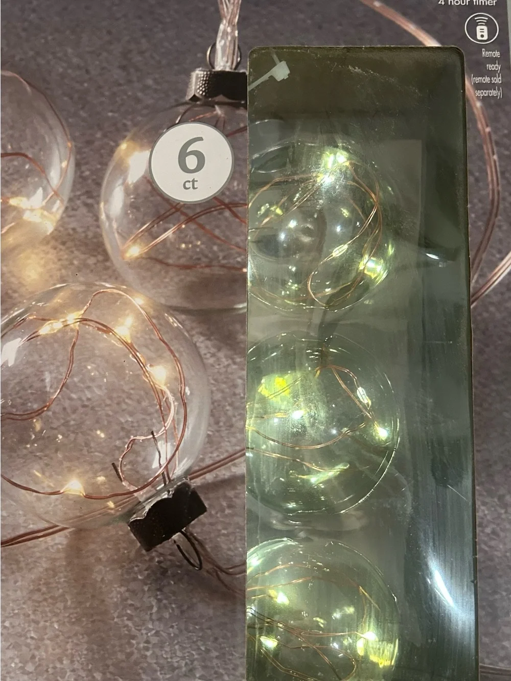 Ashland Clear Globe String Lights with Warm White LEDs, Set of 4